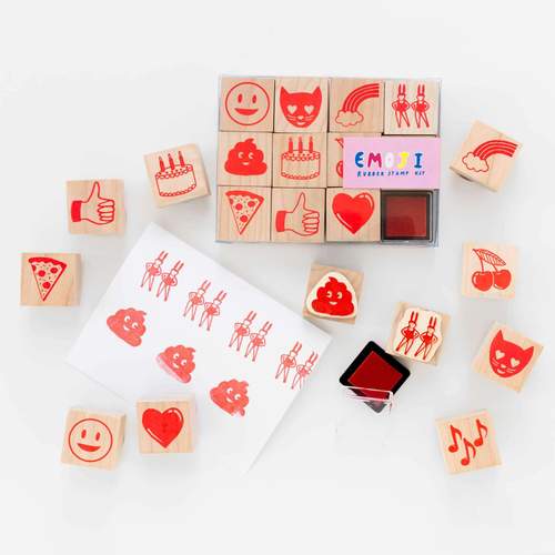 Emoji Rubber Stamp Kit by Yellow Owl Workshop – Mochi Kids